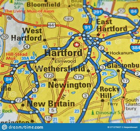 Map Image of Hartford Connecticut Stock Image - Image of ferry, hills ...