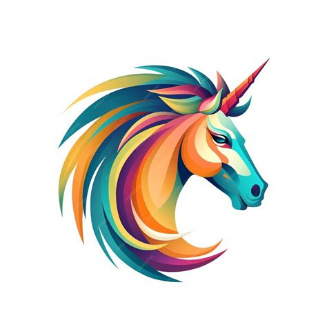 Premium AI Image | Illustration Generative AI Unicorn icon logo in different colors on a white ...