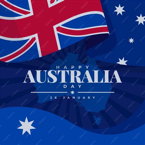 Premium Vector | Flat australia day with flag