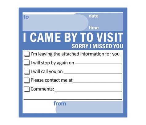 I Came by to Visit Sorry I Missed You Sticky Notes Adhesive - Etsy