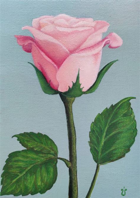 Oil Painting Romantic peach rose Unique and original artwork Painting ...