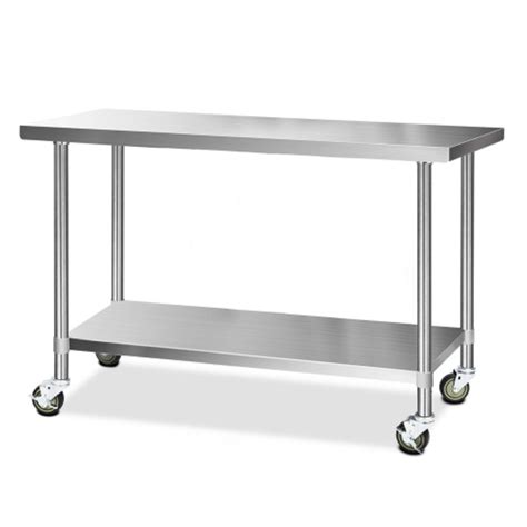 Cefito 304 Stainless Steel Bench Food Prep Table with Wheels