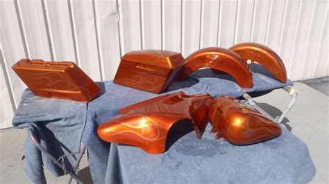 Orange Flame Paint Job | Harley Davidson Motorcycle Orange Flame Paint Job | Custom motors ...