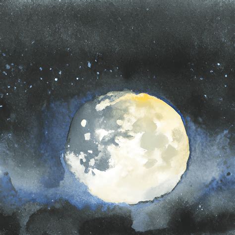 Full Moon Watercolor Graphic · Creative Fabrica