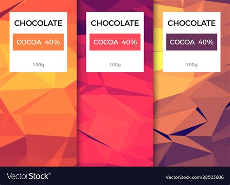 Chocolate bar packaging template design Royalty Free Vector