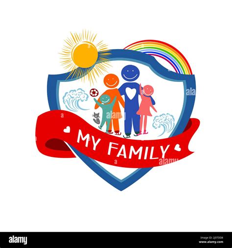 Family - template logo design. Vector illustration sign. Family emblem ...