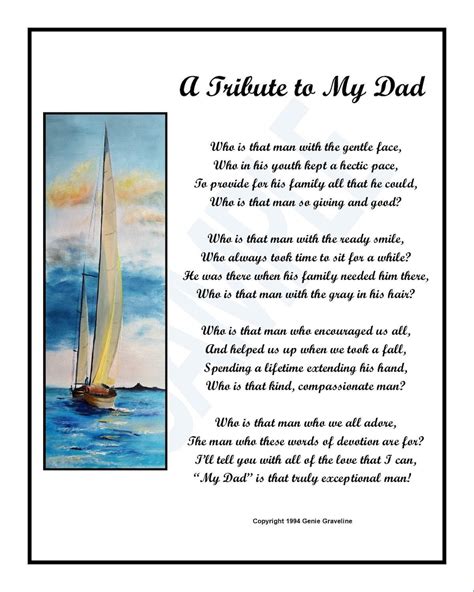 A Tribute to My Dad, Dad Poem DIGITAL Download-best Father Poem, Dads ...