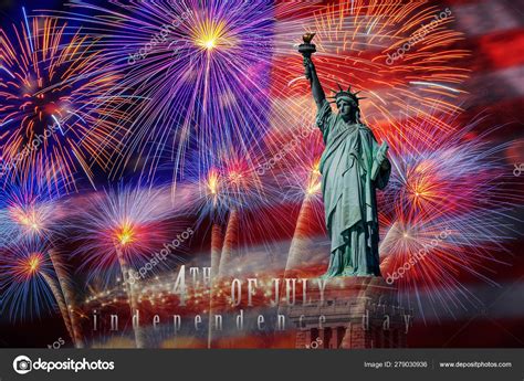 4th Of July Fireworks Statue Of Liberty