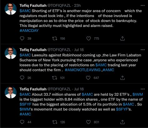 $AMC Found on Twitter here is my point of view...Shorting ETFs is another way of affecting the ...