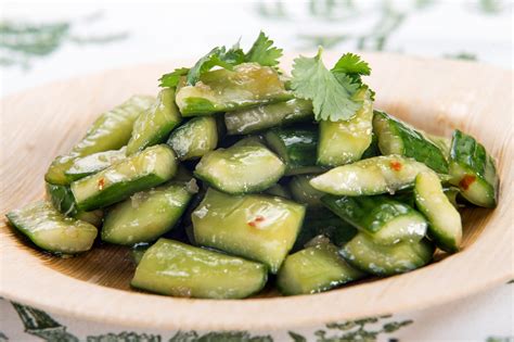 Chinese Smashed Cucumbers With Sesame Oil and Garlic Recipe - NYT Cooking