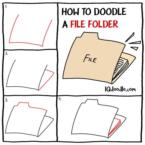 How to Doodle a File Folder - IQ Doodle School | Doodles, Easy drawings ...