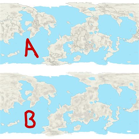 Making a map of Kerbin, which one is more accurate in terms of terrain (note: B isn’t 100% ...