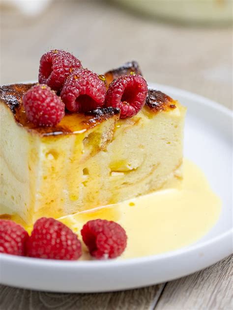 Custard Bread Pudding with Vanilla Sauce - Drive Me Hungry