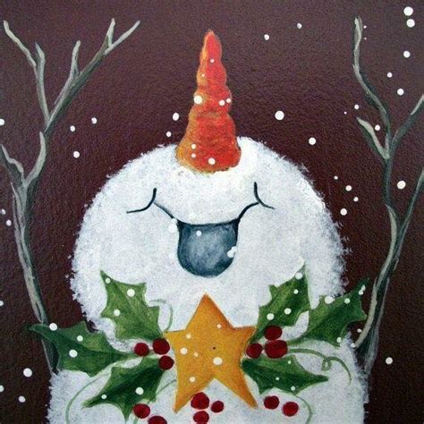 Snowman | Christmas canvas, Snowman painting, Christmas art