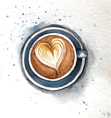 Cappuccino Original Painting Wall Art Coffee Bar Decor Housewarming Gift - Etsy