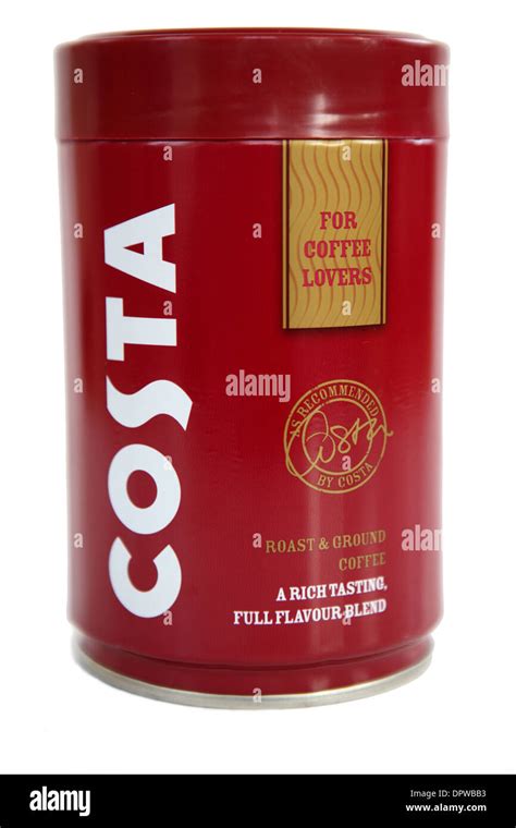 Costa coffee tin on a white background Stock Photo - Alamy