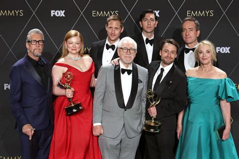 The Succession cast after winning the Emmy tonight. : r/SuccessionTV