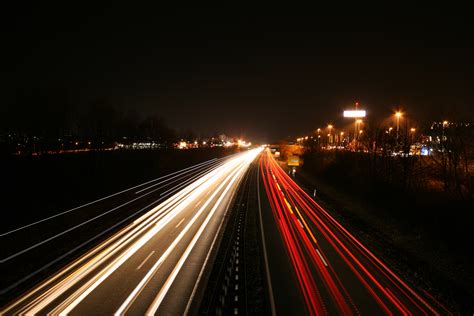 Fotos gratis : silueta, ligero, cielo, la carretera, puente, tráfico, noche, autopista, asfalto ...