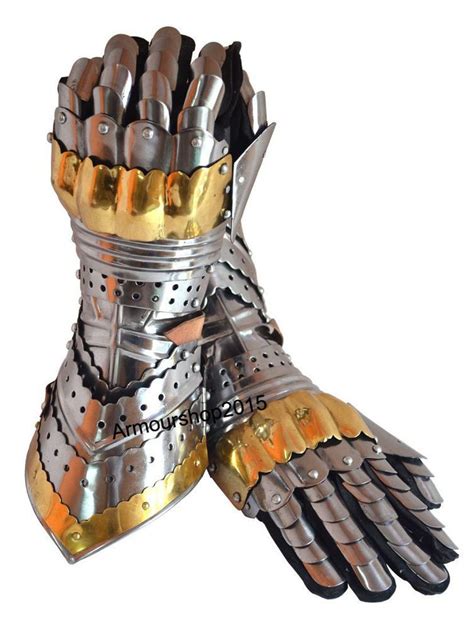 Medieval Gauntlets Pair Metal Plate Iron Steel Gloves Knight Armor Gloves