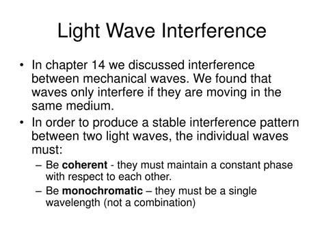 PPT - Light Wave Interference PowerPoint Presentation, free download - ID:397066