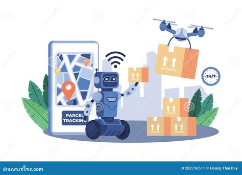 AI-powered Drones Perform Surveillance and Delivery Stock Vector ...