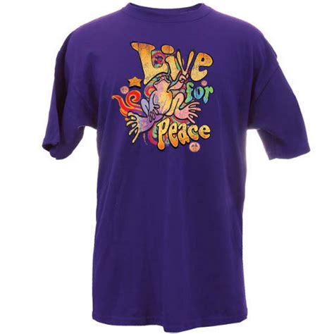 Peace Frogs Adult Live for Peace Short Sleeve T-Shirt, Psychedelic T-Shirts: Peace Frogs