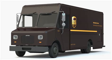 3d ups delivery truck van model
