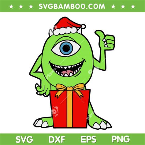 Christmas Mike Wazowski Monster Inc SVG, One Eyed