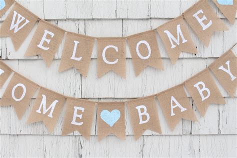 Welcome Home Baby Banner Burlap Baby Banner Welcome Baby - Etsy