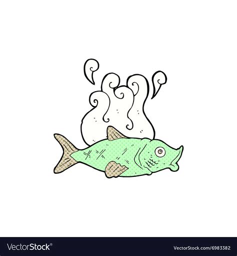 Comic cartoon smelly fish Royalty Free Vector Image