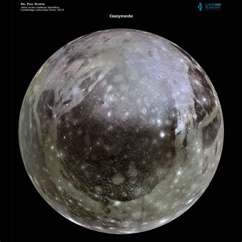 Jupiter's moon Ganymede is the largest moon in the solar system and has ...