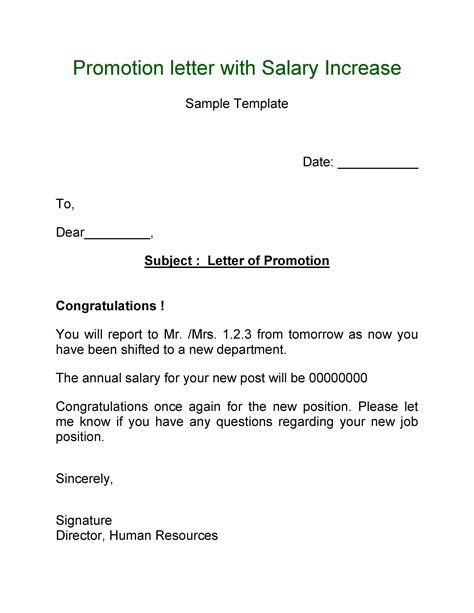 5 Free Promotion Letter Template Format Sample Example – NBKomputer