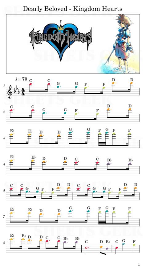 Dearly Beloved - Kingdom Hearts | Easy Sheet Music