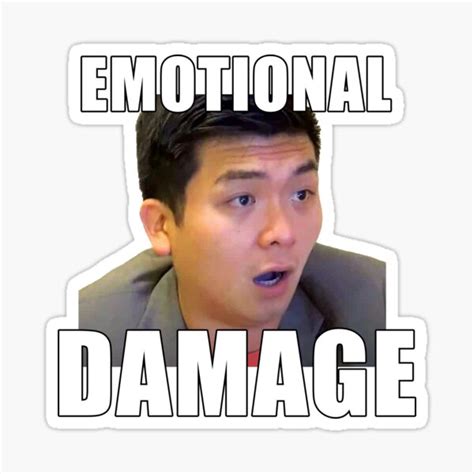 "EMOTIONAL DAMAGE meme" Sticker for Sale by trendymememerch | Redbubble