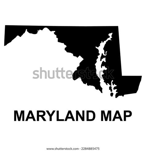 Maryland Map Shape United States America Stock Vector (Royalty Free ...