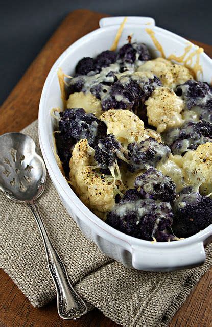 Roasted Purple Cauliflower with Gruyere Cheese.... makes my mouth water ...