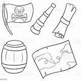 Monochrome Illustration Coloring Collection Of Piratethemed Pictures  sketch template