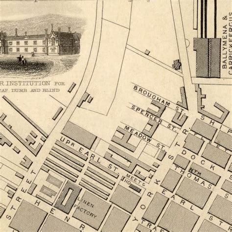 Old Map of Belfast Historical Belfast Map Fine Print on | Etsy