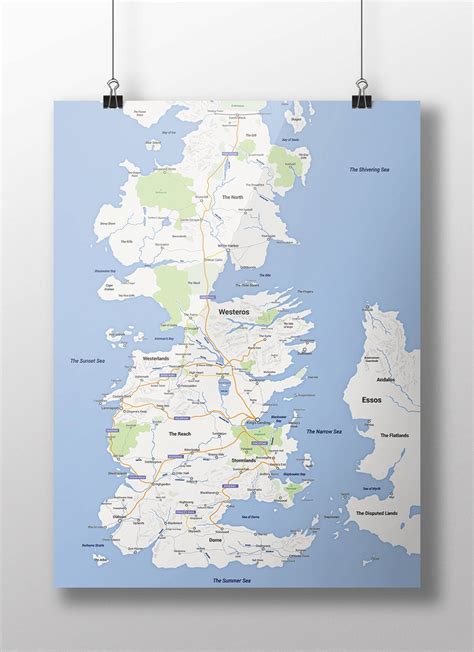 Game of Thrones Modern Map