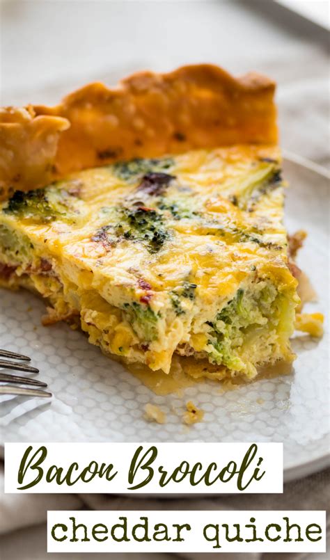 Savory, Cheesy Bacon Broccoli Quiche - Garlic & Zest