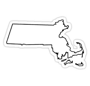 Massachusetts - White Outline | Sticker | Massachusetts tattoo, Cupcake tattoos, Journal stickers