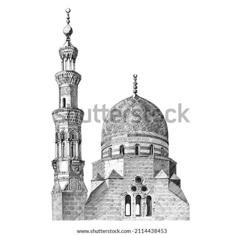 Real Hand Drawn Pencil Sketch Mosque Stock Vector (Royalty Free ...