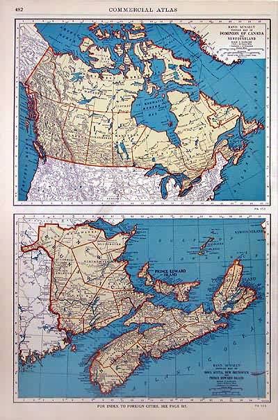 Rand McNally Popular Map of Dominion of Canada and Newfoundland and ...