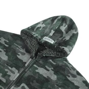 Adult Unisex Sherpy Camo Reversible Wearable Blanket Hoodie - Boscov's