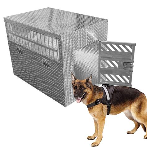 Light Weight K9 Aluminum Dog Crate , Large Aluminum Single Dog Box