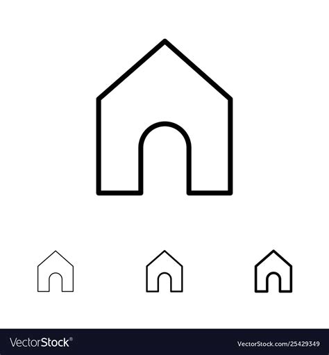 Home instagram interface bold and thin black line Vector Image