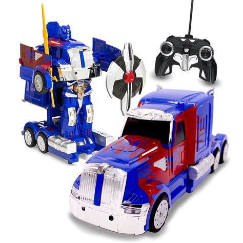 Family Smiles Kids Optimus Prime Blue Truck 1:14 Scale RC Toy ...