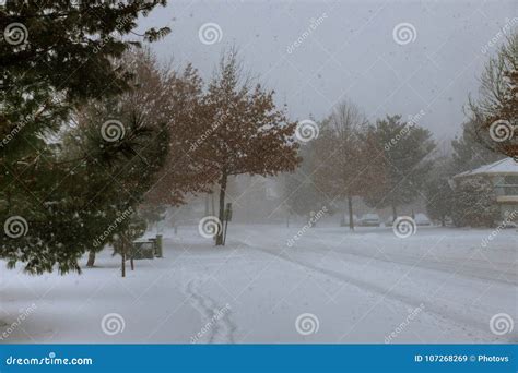 Winter Scene of a Snow Storm in this Central New Jersey Neighborhood ...