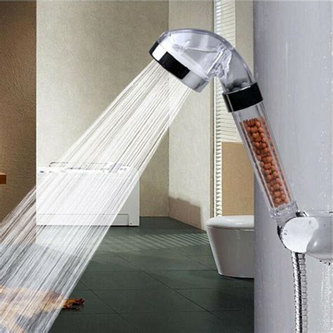 The High Pressure Ionic Shower Head (Filters Hard Water &... – Black ...