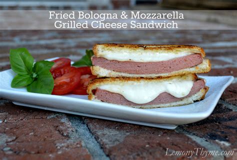 Fried Bologna & Mozzarella Grilled Cheese Sandwich - Lemony Thyme